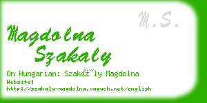 magdolna szakaly business card